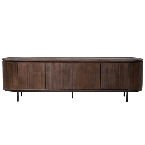 Giga Meubel Tv-Meubel Tora - Mangohout/Metaal - Donkerbruin - 200cm - vtwonen shop