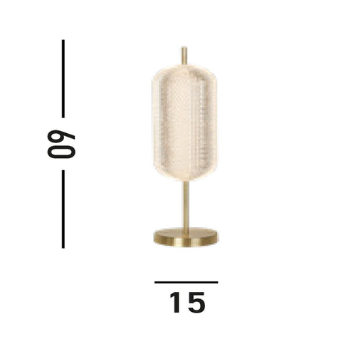 Searchlight Capsule LED-tafellamp, satijnen messing metalen en acryl kap