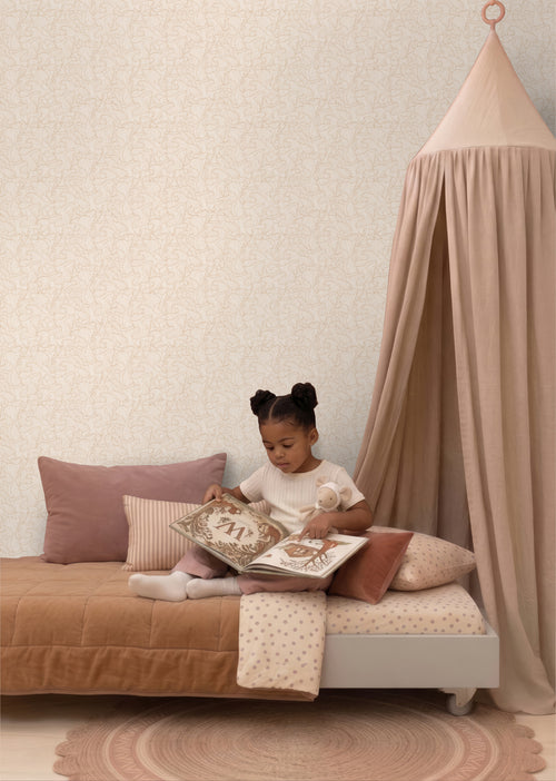 ESTAhome behang koraal zand beige en licht terracotta - 50 x 900 cm - 139500