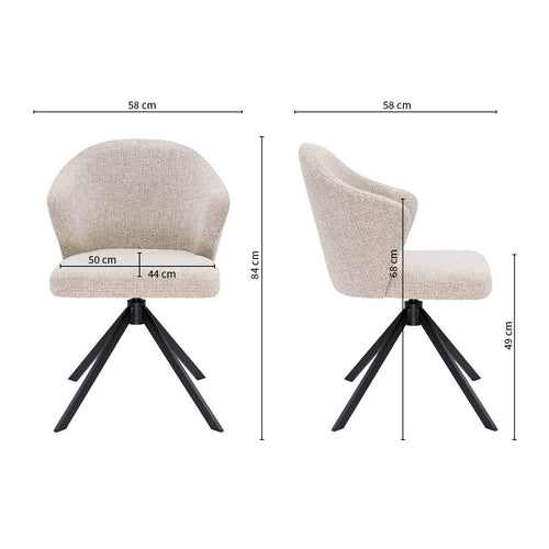 Kick draaistoel Liz - Champagne - vtwonen shop