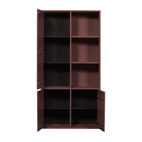 WOOOD opbergkast Merel - Grenen - Bordeauxrood - 100x200x44