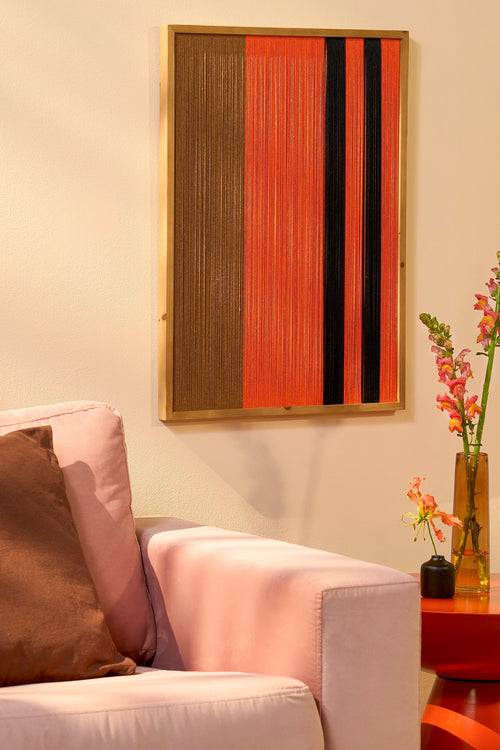 Mica Decorations Kuba Wanddecoratie - L50 x B3 x H70 cm - FSC 100% - Katoen - Oranje - vtwonen shop