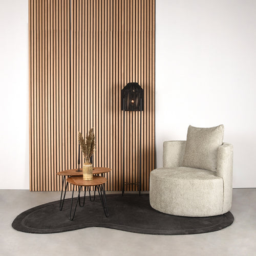 LABEL51 Fauteuil Evy - Beige Velvet - 90x90x75cm - vtwonen shop