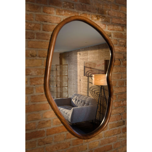 Dutchbone Ashley Spiegel/ Wandspiegel Organische vorm Walnoot Hout - Bruin - vtwonen shop