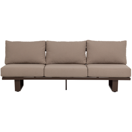 WOOOD 3-zits tuinbank Bear - Aluminium - Bruin - 80x210x87