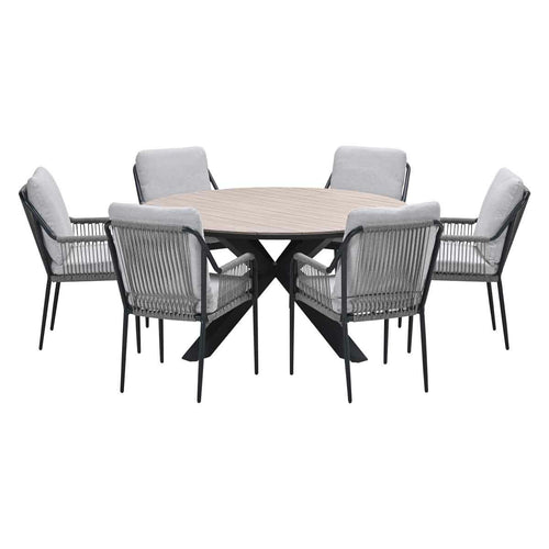 Garden Impressions tuinset Stevie - Tulli - taupe - Ø148x75 cm - 7-delig