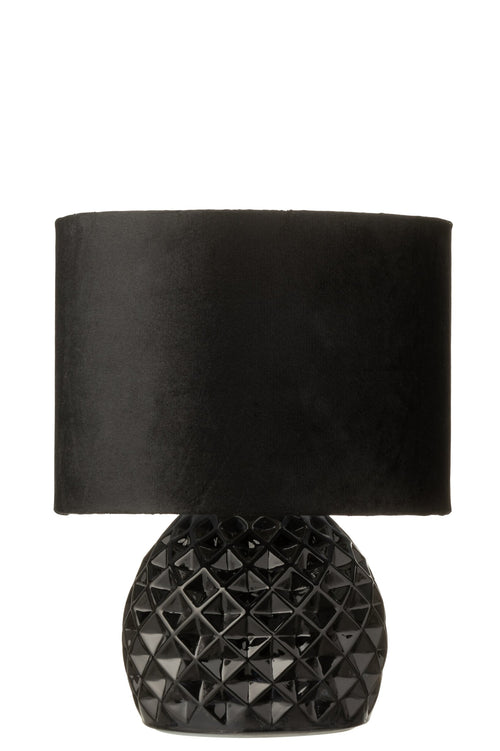 J-Line tafellamp - glas - zwart - LED lichtjes