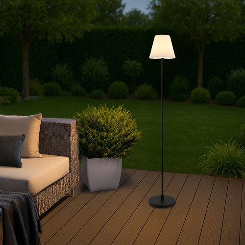 HOME DELUXE LED vloerlamp op zonne-energie CLARA - Wit, RGB-kleuren