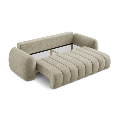 LaMiaSofa 3-zits slaapbank Ginosa - chenille stof - beige - 266x121x95