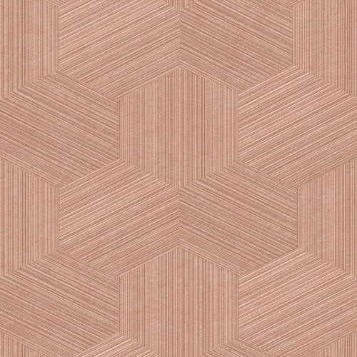 Origin Wallcoverings eco-texture vliesbehang grafisch 3D motief terracotta roze - 50 x 900 cm - 347943 - vtwonen shop