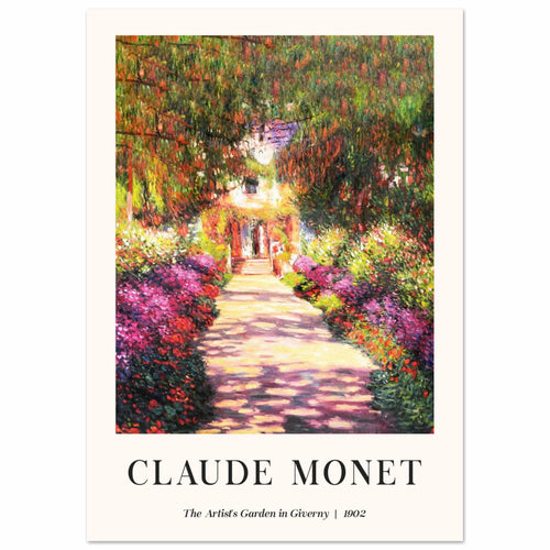 Artfulprints  Claude Monet - The artist's garden in Giverny II   poster A4 21x29.7 cm - vtwonen shop