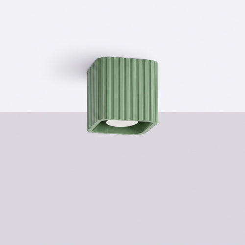 Sollux Lighting Plafondlamp RIFF 1 saliegroen GU10 - 10x10x10cm