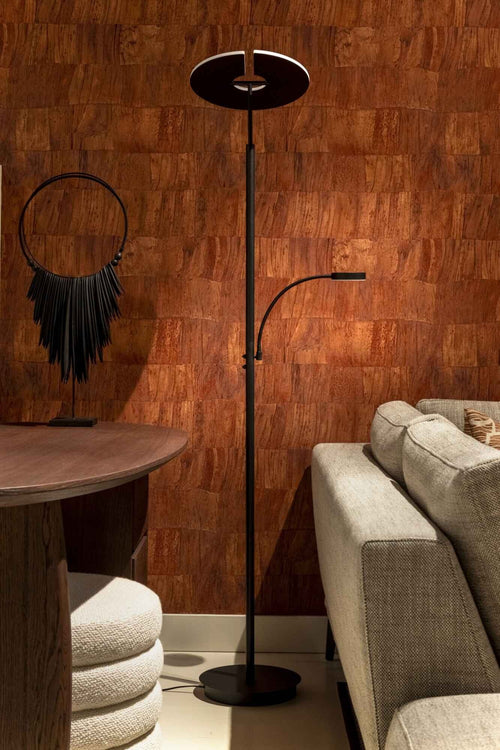 Artdelight vloerlamp Riva - 2 lichts - 45  x 180   cm - zwart - vtwonen shop