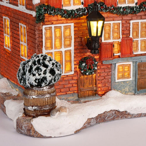Luville Kerstdorp Miniatuur Grachtenpand - Kerstversiering en Guirlande Details voor een Sfeervolle Decoratie - Kerst Decoratie voor Binnen - L10,5 x