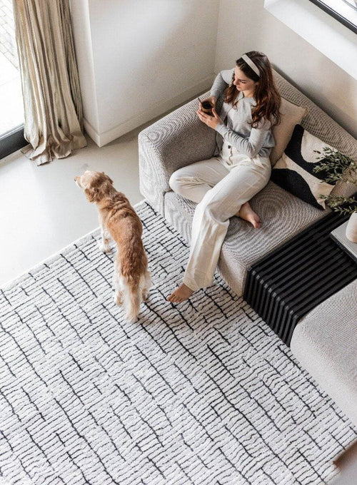 Interieur05 Vloerkleed Rectangle Creme wit/Zwart - 200 x 290 cm - vtwonen shop