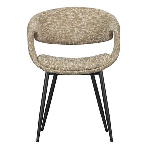 WOOOD eetkamerstoelen Yossi Metalen Zwarte Poot - Zand - Set van 6