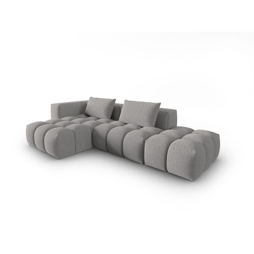 Cosmopolitan Design - Modulaire hoekbank links Verona 4-zits, structurele stof warm grijs - 145x265x70cm
