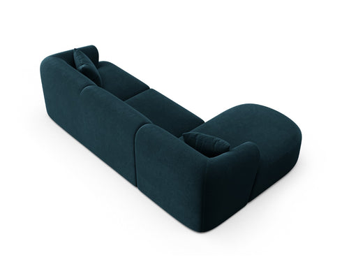 Cosmopolitan Design Modulaire hoekbank links Campi 4-zits, flueel diepe olie - 156x256x70cm