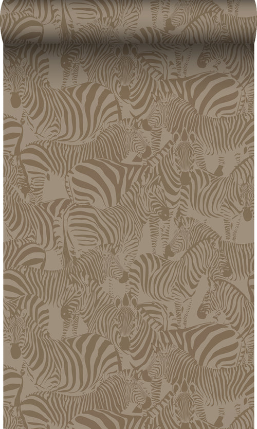 Origin Wallcoverings behang zebra's donker beige - 50 x 900 cm - 347911 - vtwonen shop