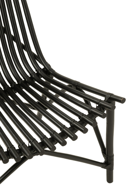 J-Line stoel Rotan - jute - zwart