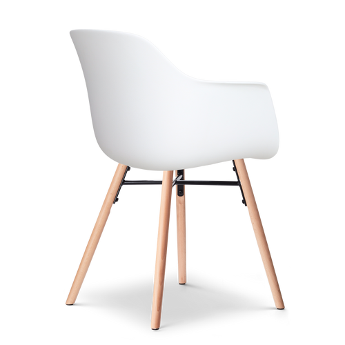 Nolon Nena-Liz eetkamerstoel wit met mosgroen zitkussen - houten onderstel