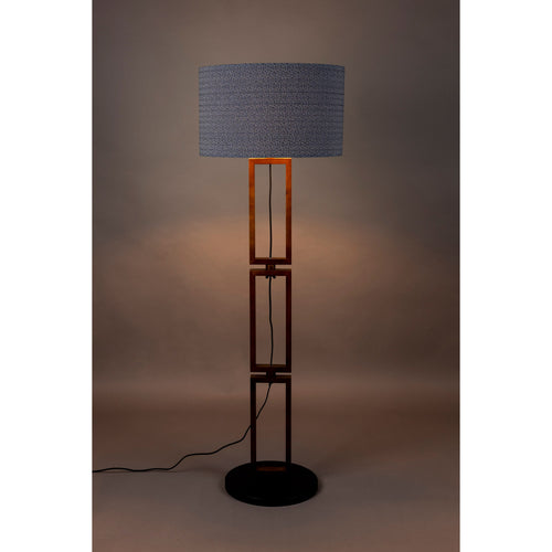 Dutchbone Nashville Vloerlamp/ Staande lamp Hout Blauw/ Bruin - vtwonen shop