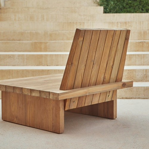 Tikamoon Tuinfauteuil van gerecycled teakhout Joaquin, 1-zit - Naturel