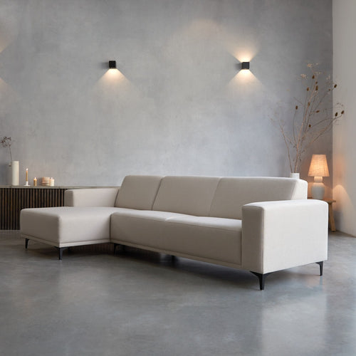 Tikamoon Hoekbank links in ecru stof 300 x 150 cm - Beige - vtwonen shop