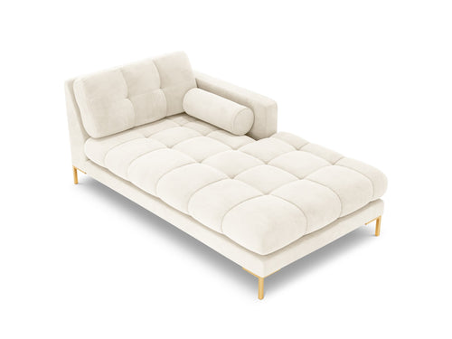 Cosmopolitan Design rechter chaise longue Bali flueel, lichtbeige - 185x102x75cm