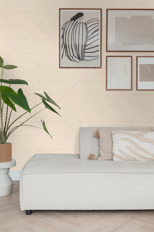 ESTAhome behang grafische lijnen beige - 50 x 900 cm - 139773 - vtwonen shop