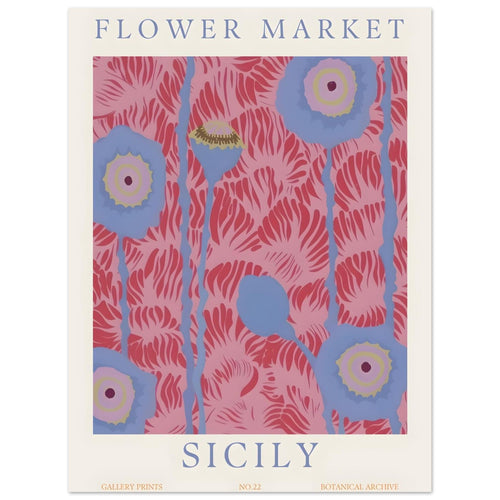 Artfulprints  Flower market - Sicily   poster 30x40 cm