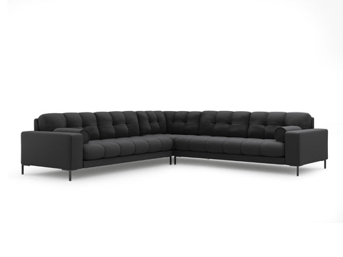 Cosmopolitan Design Symmetrische hoekbank Bali 6-zits, structurele stof, donkergrijs - 256x256x75cm