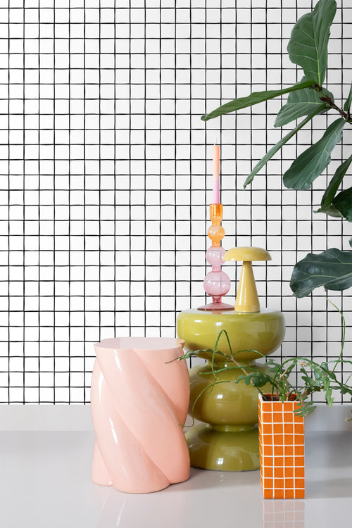 ESTAhome behang geblokt motief zwart wit - 50 x 900 cm - 131272 - vtwonen shop