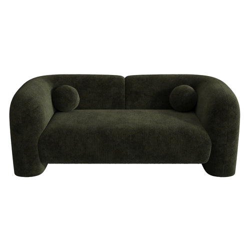 Sia Home - Sofa NOLA - fluweel met patroon khaki 168cm