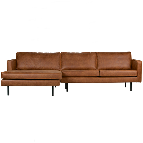 BePureHome chaise longue links Rodeo - Leer - Cognac - 85x300x86 - vtwonen shop