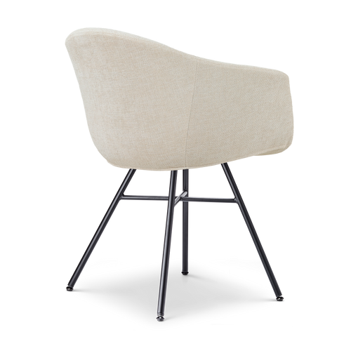 Nolon Noa-Otis Eetkamerstoel Cotton Beige - met Armleuning - Zwart