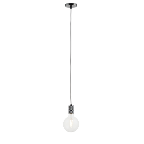 Lighto | Pendel Zwart Titanium | Inclusief Lichtbron Helder | Retro | 1.5m Snoer | Met Plafondkap - vtwonen shop