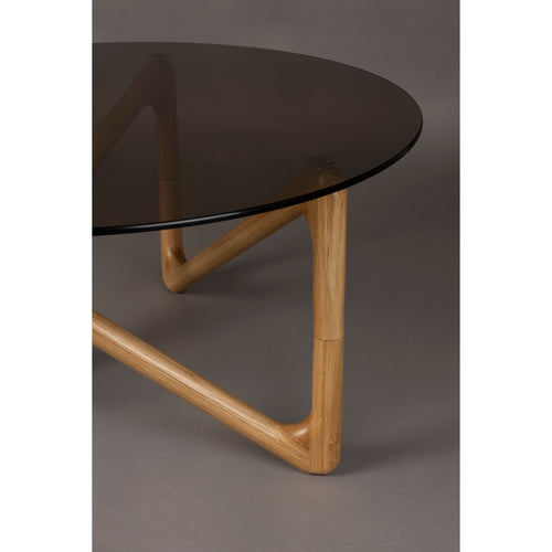 Dutchbone Naia Salontafel Rond 80 cm Hout Natural  - Transparant - vtwonen shop
