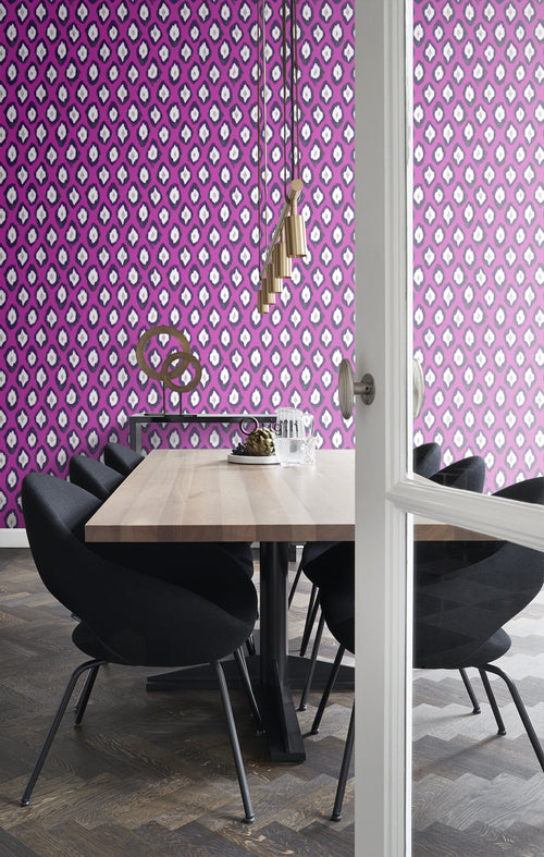 Origin Wallcoverings behang ikat motief roze - 53 cm x 10,05 m - 346918 - vtwonen shop