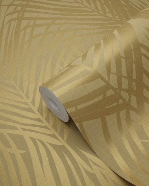 Origin Wallcoverings behang palmbladeren okergeel - 53 cm x 10.05 m - 347807 - vtwonen shop