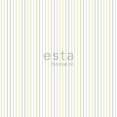 ESTAhome behang strepen zacht blauw - 53 cm x 10.05 m - 137303
