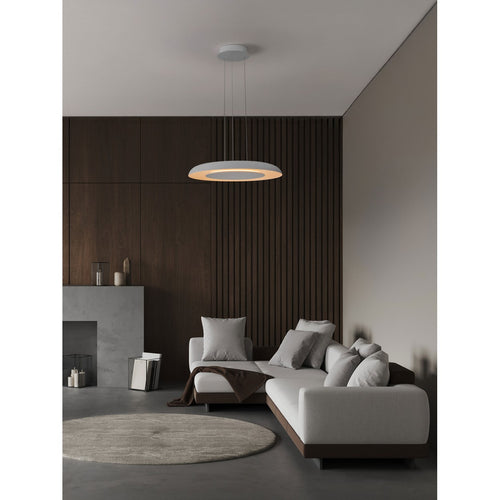 Nova Luce EPOS Dome hanglamp voor plafond, zandwit, Triac dimbare LED, 38W 2100lm, 2700-3000-4000K kleurtemperatuur.