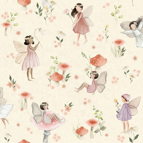 ESTAhome behang elfjes roze en beige - 50 x 900 cm - 131342 - vtwonen shop