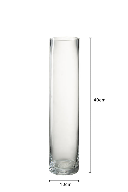 J-Line vaas Cylinder - glas -  transparant - medium - 40 cm hoog