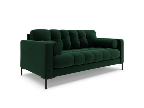 Cosmopolitan Design Bank Bali 2-zits, flueel, flessengroen - 96x152x75cm