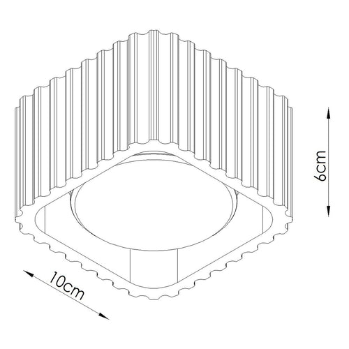 Sollux Lighting Plafondlamp RIFF 1 zwart Gx53 - 10x10x6cm
