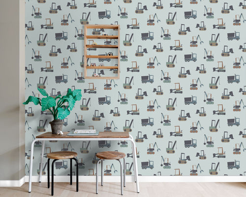 ESTAhome behang voertuigen blauw - 50 x 900 cm - 132241
