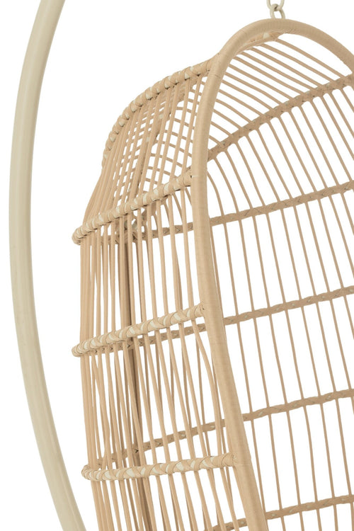 J-Line hangstoel Egga - metaal/koord - beige