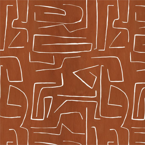 Catchii Behang Curvy waves Tuscan Red - vtwonen shop