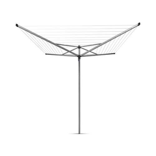 Brabantia Droogmolen Topspinner, 50 meter met metalen grondanker, doorsnede 45 mm 310805 - Metallic Grey
